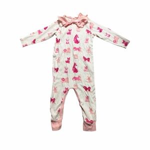 Pink Patterned Kids One Piece